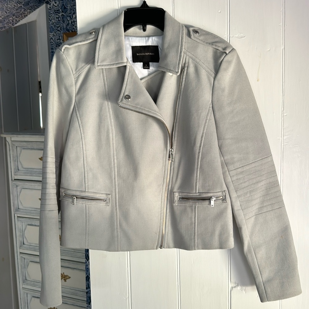 Banana Republic Moto Jacket, Cotton/spandex, size 8